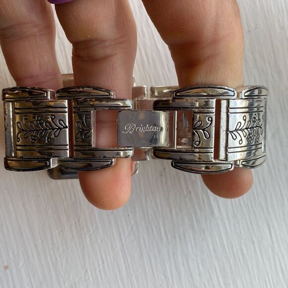 Brighton Dresden silver etched square chunky link watch - Picture 3 of 6